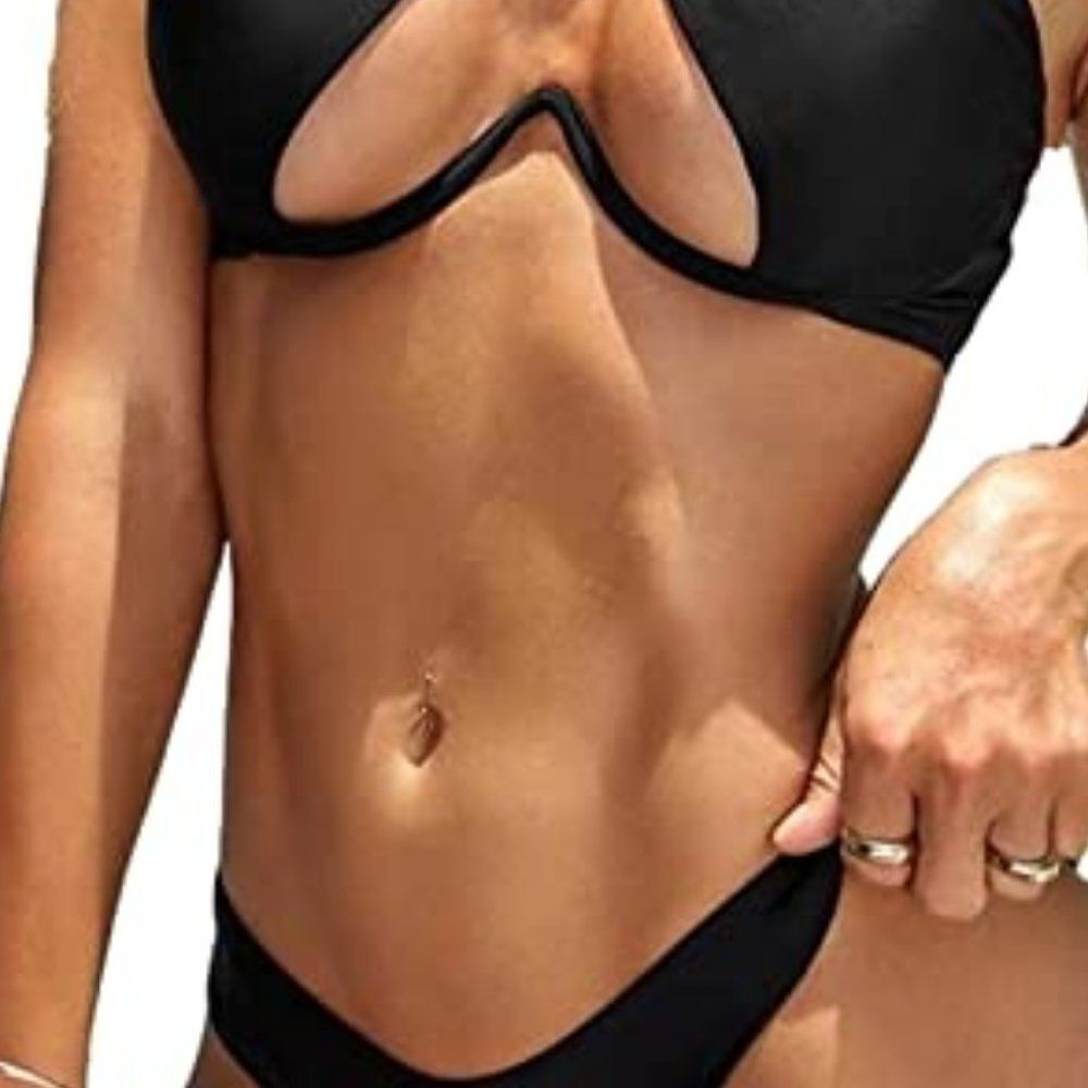 (3 for 30)Itsy bitsy bust enhancing bikini adjustable top size 4  or xs